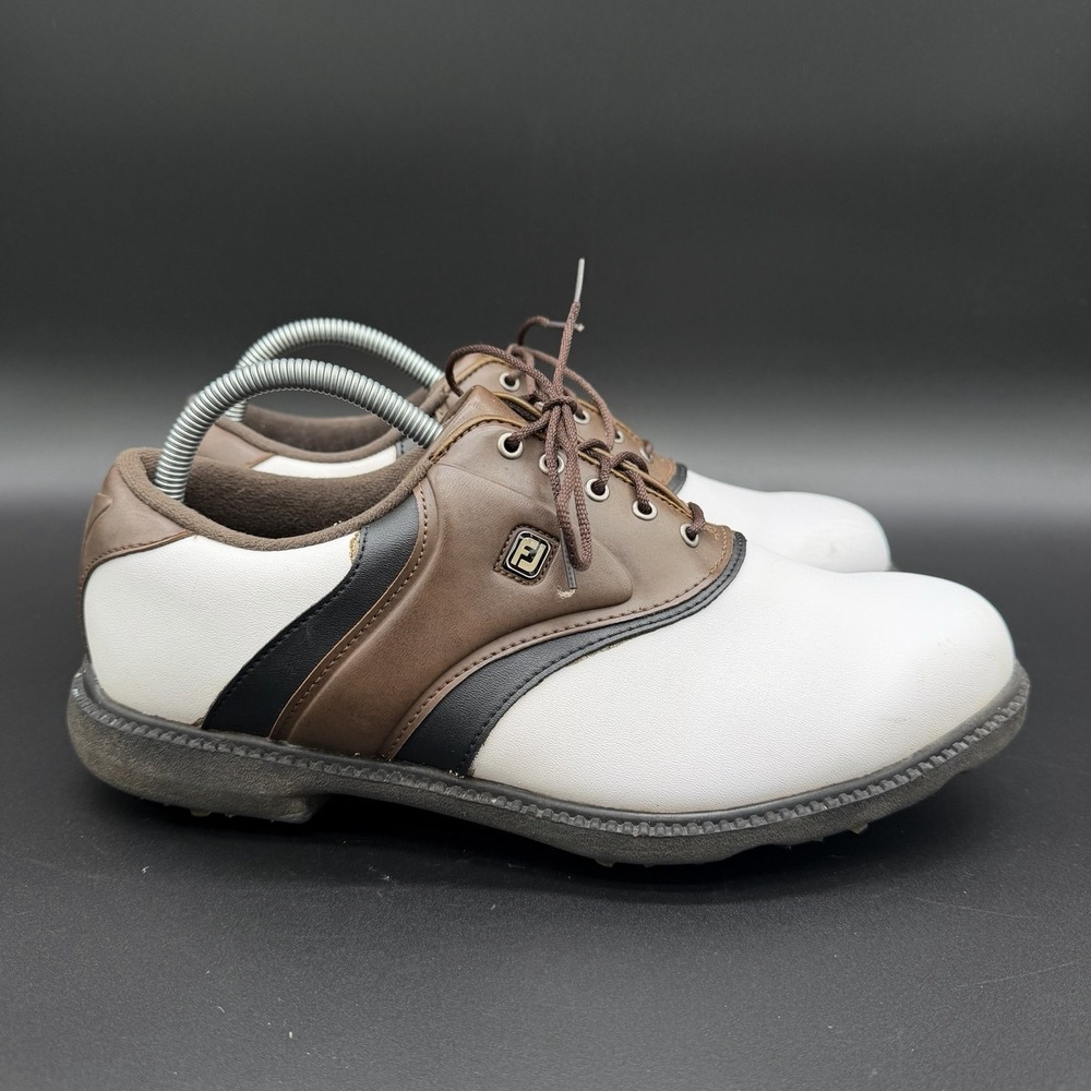 Footjoy FJ Originals Golf Shoes 45330 Saddle Spiked Men's Size 9.5 W White Brown